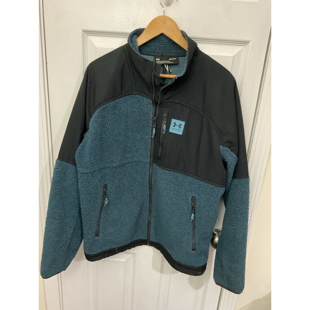 Under Armour Hybrid Sherpa Fleece Jacket Blue Black Large mens